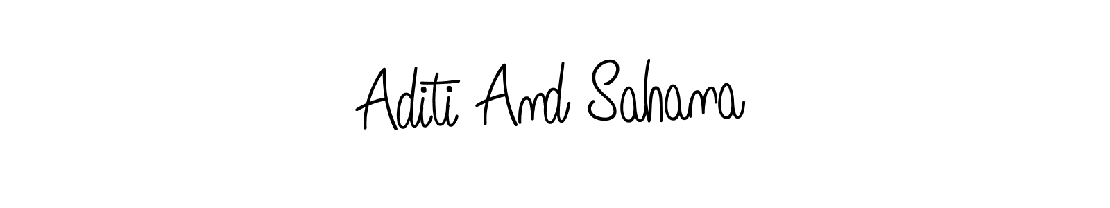 Also we have Aditi And Sahana name is the best signature style. Create professional handwritten signature collection using Angelique-Rose-font-FFP autograph style. Aditi And Sahana signature style 5 images and pictures png