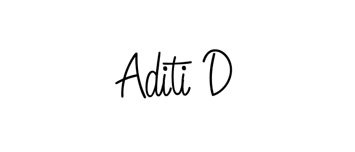 Use a signature maker to create a handwritten signature online. With this signature software, you can design (Angelique-Rose-font-FFP) your own signature for name Aditi D. Aditi D signature style 5 images and pictures png