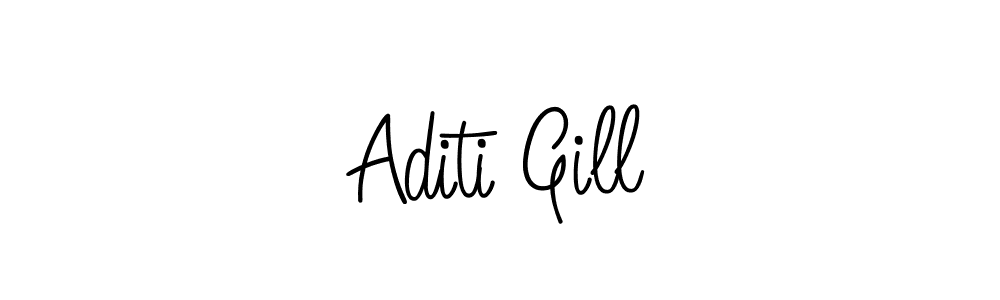 The best way (Angelique-Rose-font-FFP) to make a short signature is to pick only two or three words in your name. The name Aditi Gill include a total of six letters. For converting this name. Aditi Gill signature style 5 images and pictures png