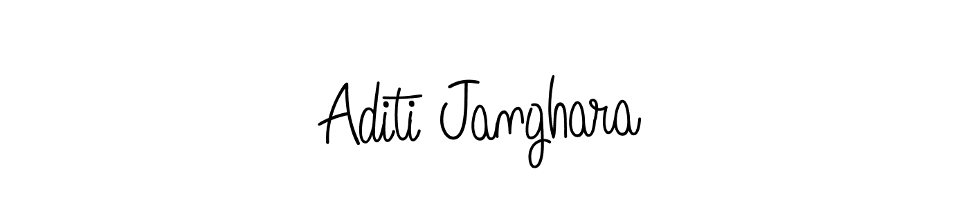 Aditi Janghara stylish signature style. Best Handwritten Sign (Angelique-Rose-font-FFP) for my name. Handwritten Signature Collection Ideas for my name Aditi Janghara. Aditi Janghara signature style 5 images and pictures png