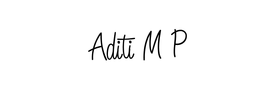 Make a beautiful signature design for name Aditi M P. With this signature (Angelique-Rose-font-FFP) style, you can create a handwritten signature for free. Aditi M P signature style 5 images and pictures png