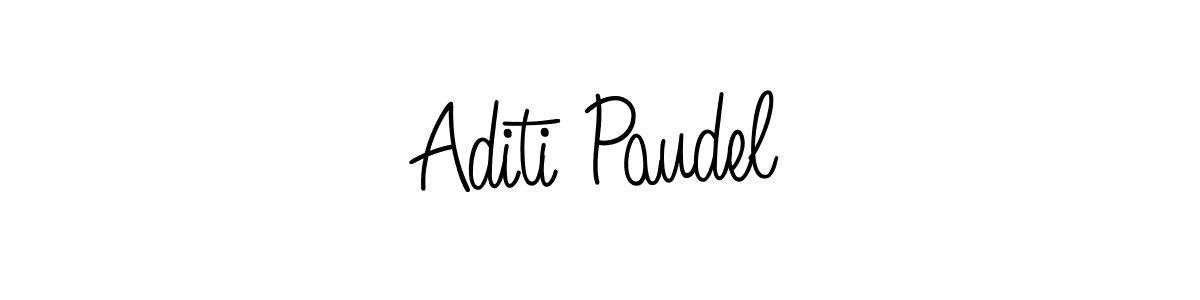 How to make Aditi Paudel name signature. Use Angelique-Rose-font-FFP style for creating short signs online. This is the latest handwritten sign. Aditi Paudel signature style 5 images and pictures png
