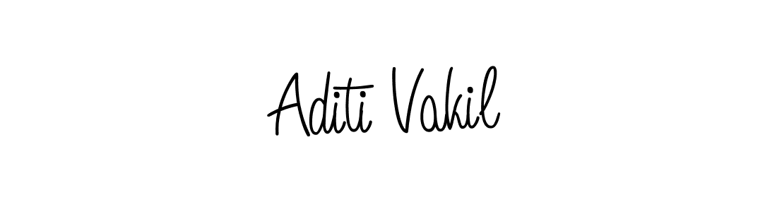 Use a signature maker to create a handwritten signature online. With this signature software, you can design (Angelique-Rose-font-FFP) your own signature for name Aditi Vakil. Aditi Vakil signature style 5 images and pictures png