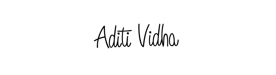Create a beautiful signature design for name Aditi Vidha. With this signature (Angelique-Rose-font-FFP) fonts, you can make a handwritten signature for free. Aditi Vidha signature style 5 images and pictures png