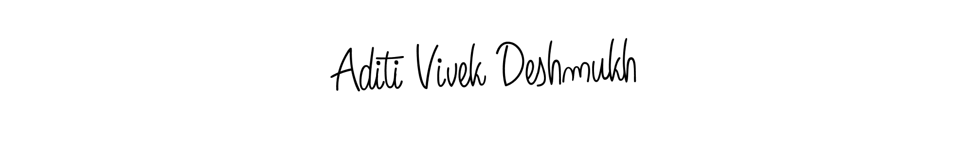 You should practise on your own different ways (Angelique-Rose-font-FFP) to write your name (Aditi Vivek Deshmukh) in signature. don't let someone else do it for you. Aditi Vivek Deshmukh signature style 5 images and pictures png