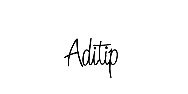 Use a signature maker to create a handwritten signature online. With this signature software, you can design (Angelique-Rose-font-FFP) your own signature for name Aditip. Aditip signature style 5 images and pictures png