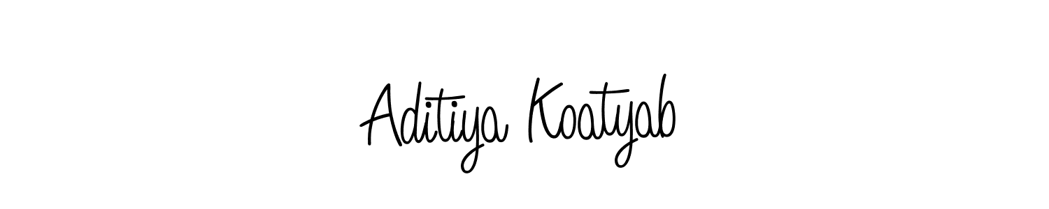 Also we have Aditiya Koatyab name is the best signature style. Create professional handwritten signature collection using Angelique-Rose-font-FFP autograph style. Aditiya Koatyab signature style 5 images and pictures png