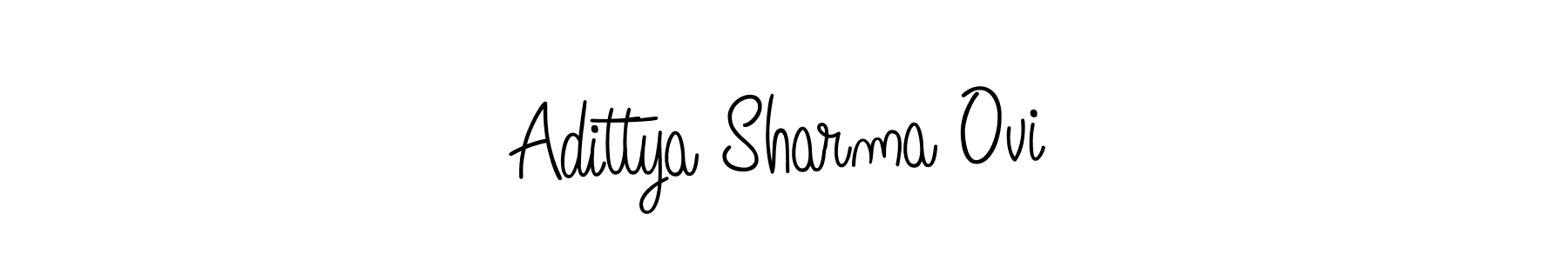 How to make Adittya Sharma Ovi name signature. Use Angelique-Rose-font-FFP style for creating short signs online. This is the latest handwritten sign. Adittya Sharma Ovi signature style 5 images and pictures png