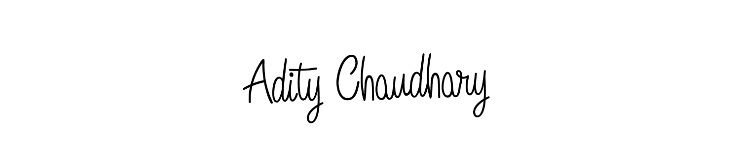 You should practise on your own different ways (Angelique-Rose-font-FFP) to write your name (Adity Chaudhary) in signature. don't let someone else do it for you. Adity Chaudhary signature style 5 images and pictures png