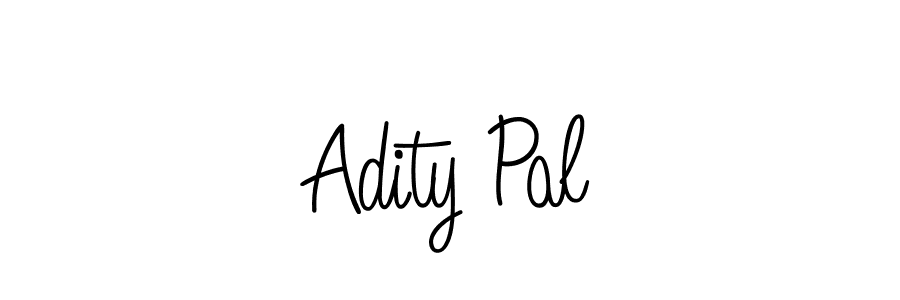 Use a signature maker to create a handwritten signature online. With this signature software, you can design (Angelique-Rose-font-FFP) your own signature for name Adity Pal. Adity Pal signature style 5 images and pictures png