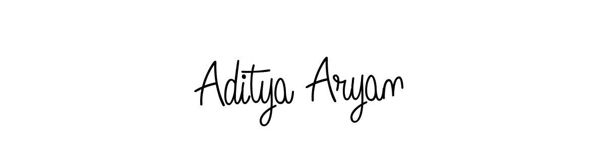 You should practise on your own different ways (Angelique-Rose-font-FFP) to write your name (Aditya Aryan) in signature. don't let someone else do it for you. Aditya Aryan signature style 5 images and pictures png