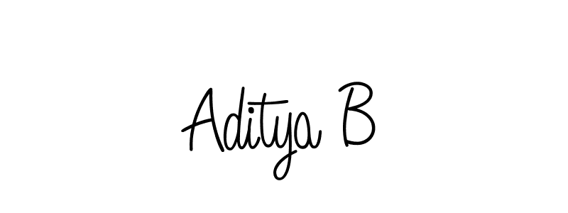 How to make Aditya B name signature. Use Angelique-Rose-font-FFP style for creating short signs online. This is the latest handwritten sign. Aditya B signature style 5 images and pictures png