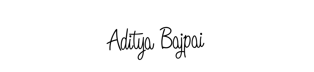 You should practise on your own different ways (Angelique-Rose-font-FFP) to write your name (Aditya Bajpai) in signature. don't let someone else do it for you. Aditya Bajpai signature style 5 images and pictures png