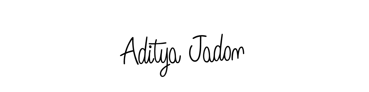 The best way (Angelique-Rose-font-FFP) to make a short signature is to pick only two or three words in your name. The name Aditya Jadon include a total of six letters. For converting this name. Aditya Jadon signature style 5 images and pictures png