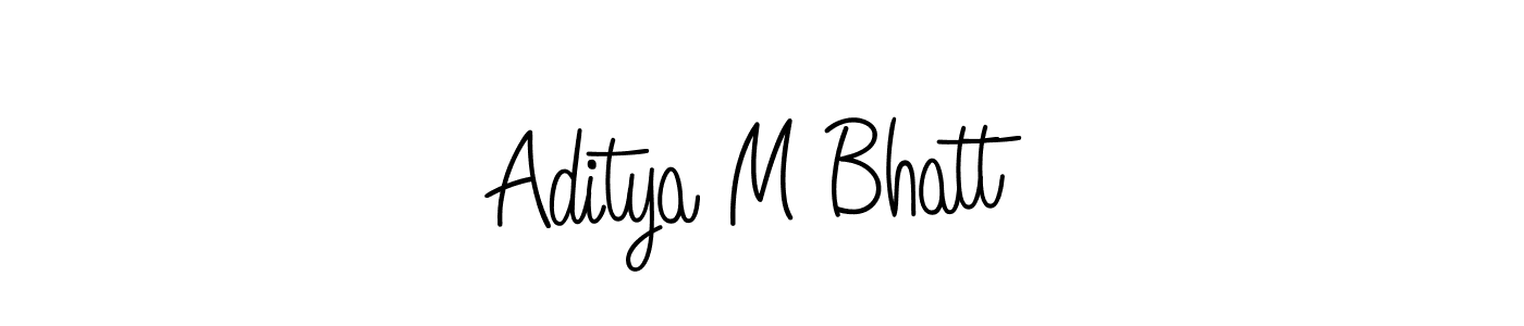 The best way (Angelique-Rose-font-FFP) to make a short signature is to pick only two or three words in your name. The name Aditya M Bhatt include a total of six letters. For converting this name. Aditya M Bhatt signature style 5 images and pictures png