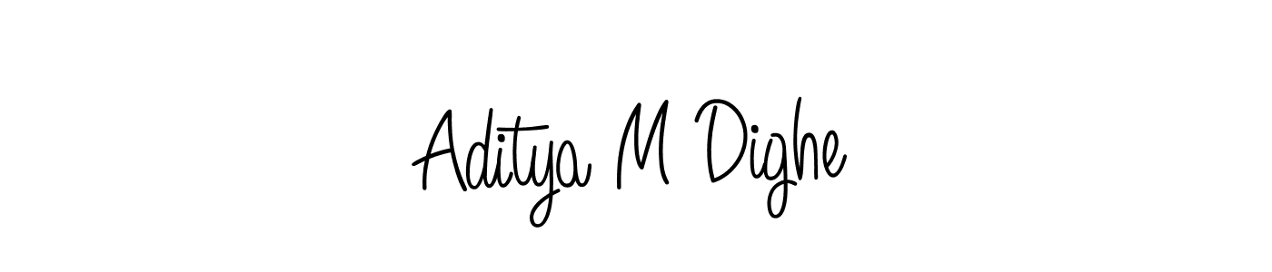 How to make Aditya M Dighe name signature. Use Angelique-Rose-font-FFP style for creating short signs online. This is the latest handwritten sign. Aditya M Dighe signature style 5 images and pictures png