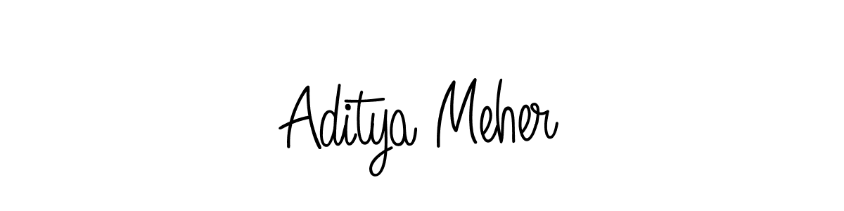 The best way (Angelique-Rose-font-FFP) to make a short signature is to pick only two or three words in your name. The name Aditya Meher include a total of six letters. For converting this name. Aditya Meher signature style 5 images and pictures png