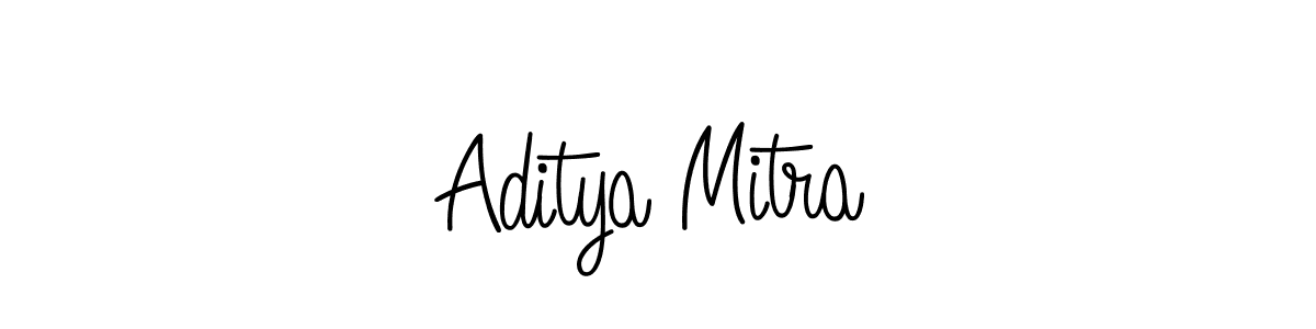 You should practise on your own different ways (Angelique-Rose-font-FFP) to write your name (Aditya Mitra) in signature. don't let someone else do it for you. Aditya Mitra signature style 5 images and pictures png