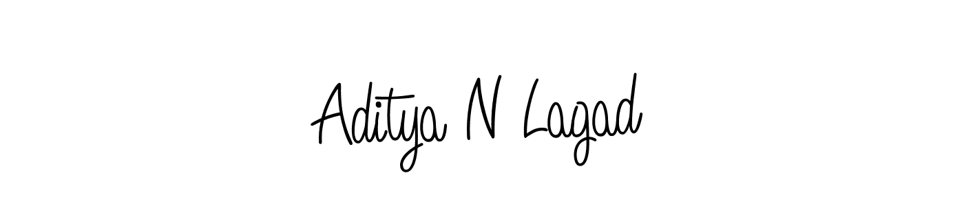 How to make Aditya N Lagad name signature. Use Angelique-Rose-font-FFP style for creating short signs online. This is the latest handwritten sign. Aditya N Lagad signature style 5 images and pictures png