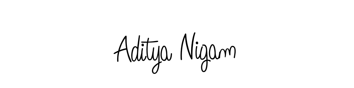 The best way (Angelique-Rose-font-FFP) to make a short signature is to pick only two or three words in your name. The name Aditya Nigam include a total of six letters. For converting this name. Aditya Nigam signature style 5 images and pictures png