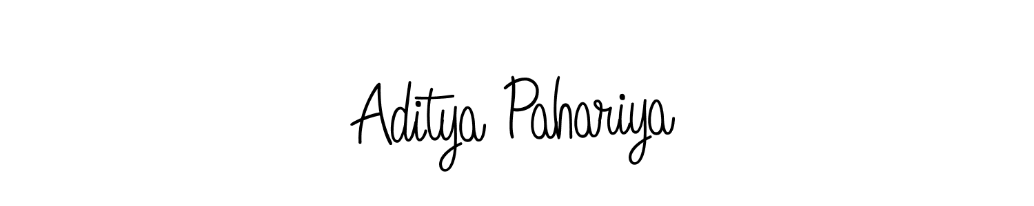 You should practise on your own different ways (Angelique-Rose-font-FFP) to write your name (Aditya Pahariya) in signature. don't let someone else do it for you. Aditya Pahariya signature style 5 images and pictures png
