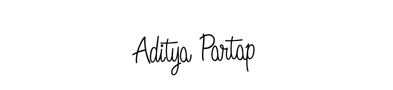 Create a beautiful signature design for name Aditya Partap. With this signature (Angelique-Rose-font-FFP) fonts, you can make a handwritten signature for free. Aditya Partap signature style 5 images and pictures png