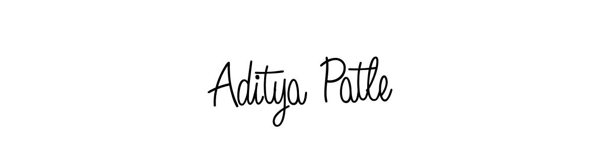 Use a signature maker to create a handwritten signature online. With this signature software, you can design (Angelique-Rose-font-FFP) your own signature for name Aditya Patle. Aditya Patle signature style 5 images and pictures png