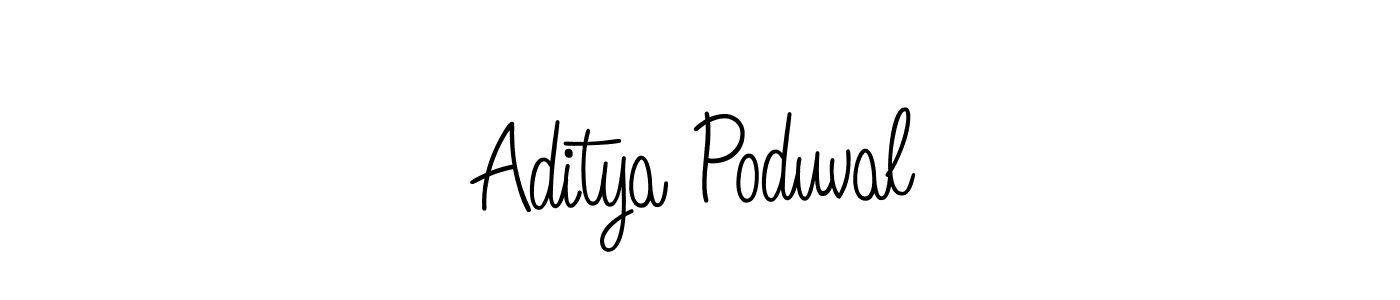 Use a signature maker to create a handwritten signature online. With this signature software, you can design (Angelique-Rose-font-FFP) your own signature for name Aditya Poduval. Aditya Poduval signature style 5 images and pictures png