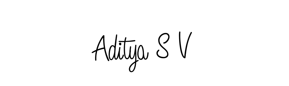 The best way (Angelique-Rose-font-FFP) to make a short signature is to pick only two or three words in your name. The name Aditya S V include a total of six letters. For converting this name. Aditya S V signature style 5 images and pictures png