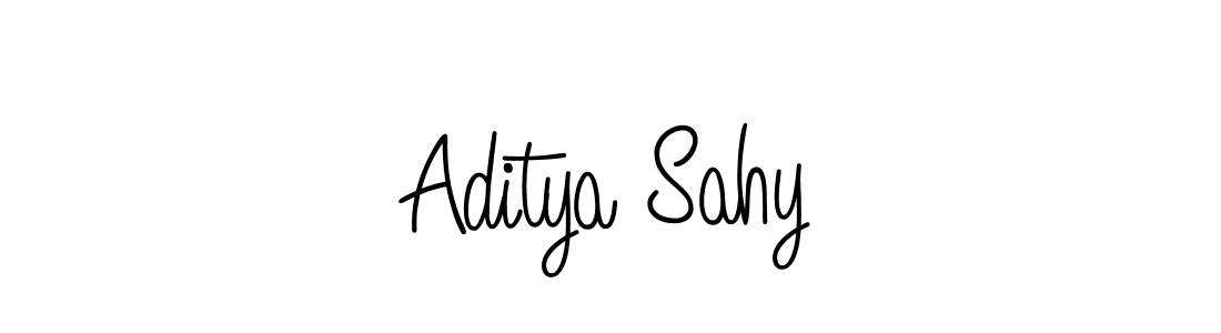 The best way (Angelique-Rose-font-FFP) to make a short signature is to pick only two or three words in your name. The name Aditya Sahy include a total of six letters. For converting this name. Aditya Sahy signature style 5 images and pictures png