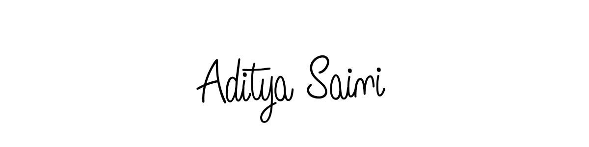 Make a beautiful signature design for name Aditya Saini. With this signature (Angelique-Rose-font-FFP) style, you can create a handwritten signature for free. Aditya Saini signature style 5 images and pictures png