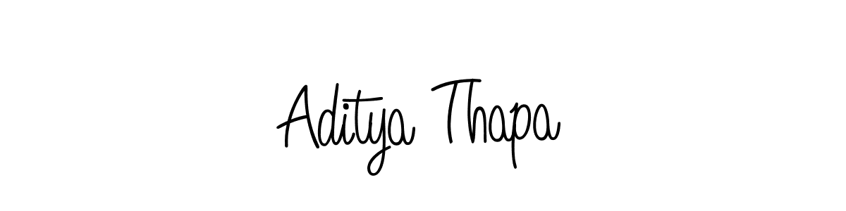 Make a beautiful signature design for name Aditya Thapa. With this signature (Angelique-Rose-font-FFP) style, you can create a handwritten signature for free. Aditya Thapa signature style 5 images and pictures png