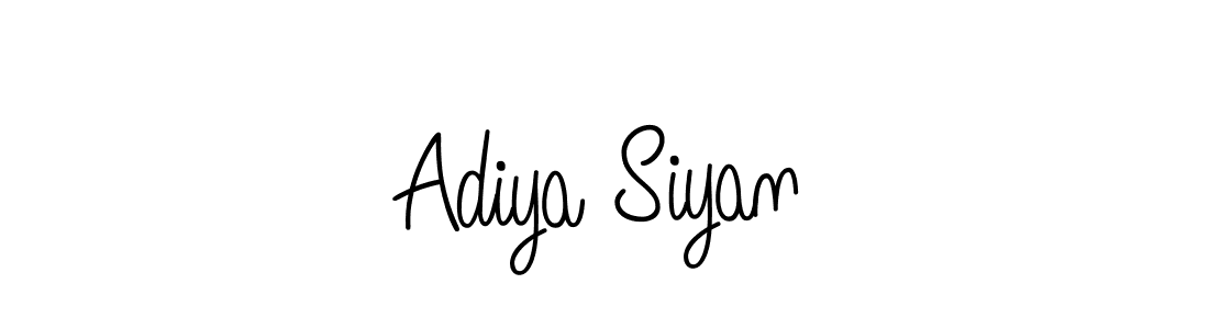 Make a beautiful signature design for name Adiya Siyan. With this signature (Angelique-Rose-font-FFP) style, you can create a handwritten signature for free. Adiya Siyan signature style 5 images and pictures png