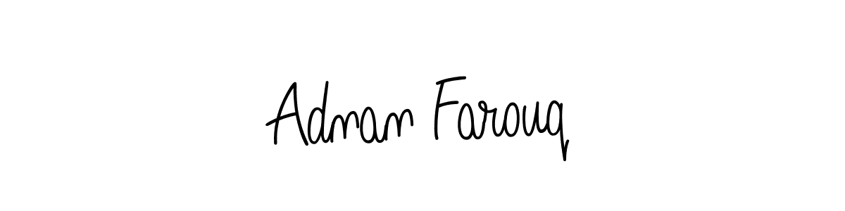 How to make Adnan Farouq name signature. Use Angelique-Rose-font-FFP style for creating short signs online. This is the latest handwritten sign. Adnan Farouq signature style 5 images and pictures png