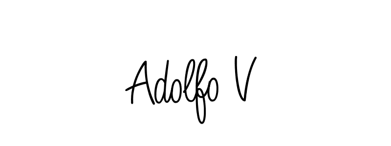 How to make Adolfo V signature? Angelique-Rose-font-FFP is a professional autograph style. Create handwritten signature for Adolfo V name. Adolfo V signature style 5 images and pictures png
