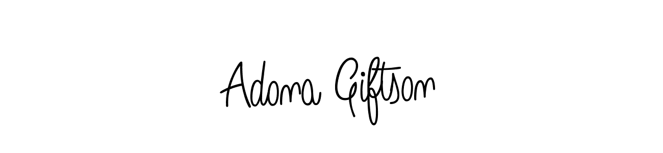 Use a signature maker to create a handwritten signature online. With this signature software, you can design (Angelique-Rose-font-FFP) your own signature for name Adona Giftson. Adona Giftson signature style 5 images and pictures png