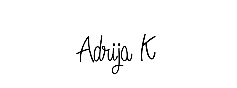 if you are searching for the best signature style for your name Adrija K. so please give up your signature search. here we have designed multiple signature styles  using Angelique-Rose-font-FFP. Adrija K signature style 5 images and pictures png