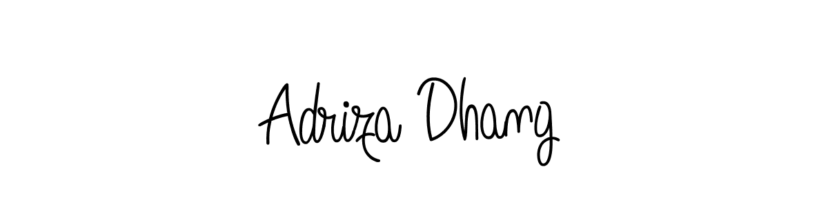 Use a signature maker to create a handwritten signature online. With this signature software, you can design (Angelique-Rose-font-FFP) your own signature for name Adriza Dhang. Adriza Dhang signature style 5 images and pictures png