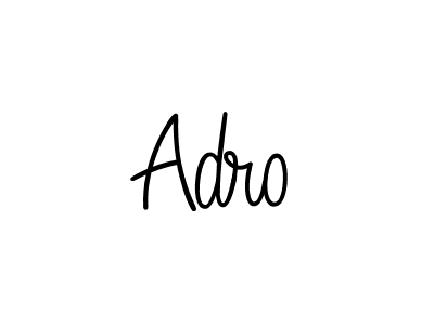 Use a signature maker to create a handwritten signature online. With this signature software, you can design (Angelique-Rose-font-FFP) your own signature for name Adro. Adro signature style 5 images and pictures png