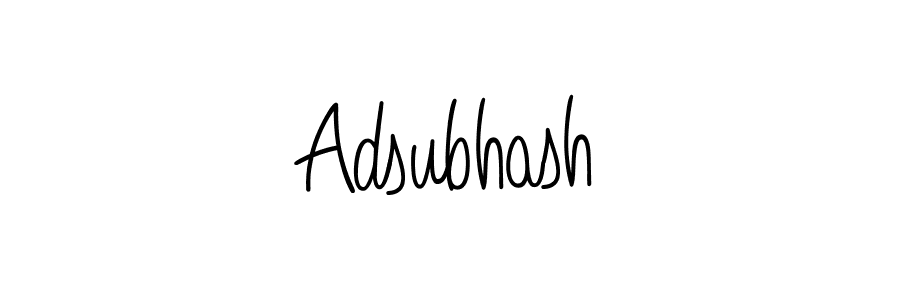 Use a signature maker to create a handwritten signature online. With this signature software, you can design (Angelique-Rose-font-FFP) your own signature for name Adsubhash. Adsubhash signature style 5 images and pictures png