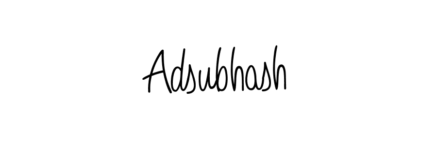 Use a signature maker to create a handwritten signature online. With this signature software, you can design (Angelique-Rose-font-FFP) your own signature for name Adsubhash. Adsubhash signature style 5 images and pictures png