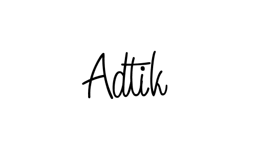 Make a beautiful signature design for name Adtik. With this signature (Angelique-Rose-font-FFP) style, you can create a handwritten signature for free. Adtik signature style 5 images and pictures png