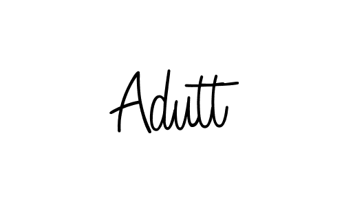 Use a signature maker to create a handwritten signature online. With this signature software, you can design (Angelique-Rose-font-FFP) your own signature for name Adutt. Adutt signature style 5 images and pictures png