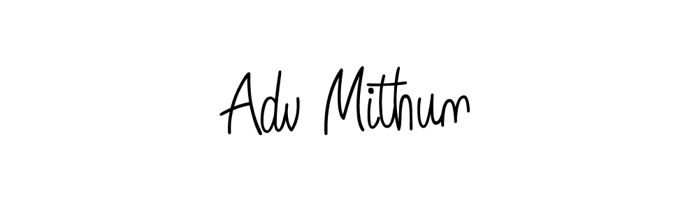 How to make Adv Mithun name signature. Use Angelique-Rose-font-FFP style for creating short signs online. This is the latest handwritten sign. Adv Mithun signature style 5 images and pictures png