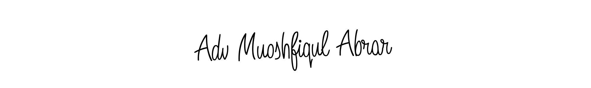 How to make Adv Muoshfiqul Abrar name signature. Use Angelique-Rose-font-FFP style for creating short signs online. This is the latest handwritten sign. Adv Muoshfiqul Abrar signature style 5 images and pictures png