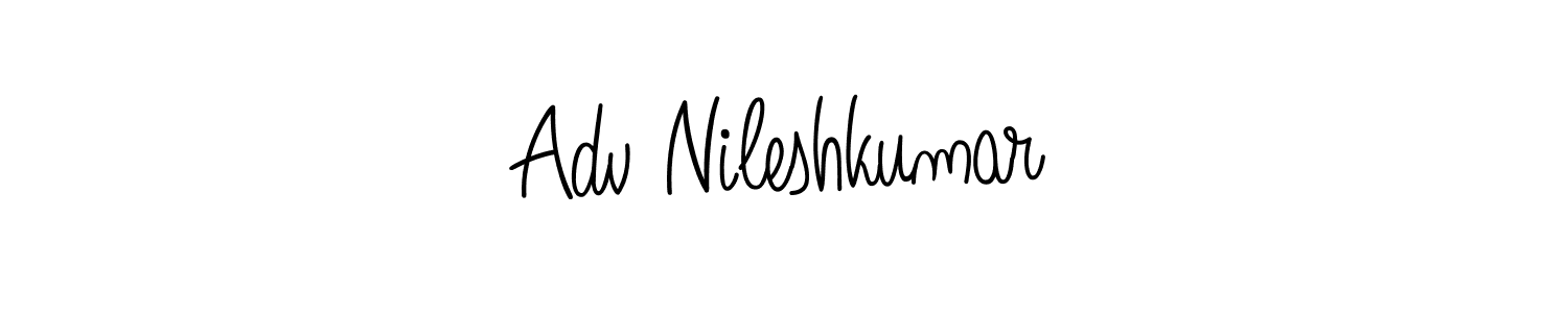 Use a signature maker to create a handwritten signature online. With this signature software, you can design (Angelique-Rose-font-FFP) your own signature for name Adv Nileshkumar. Adv Nileshkumar signature style 5 images and pictures png