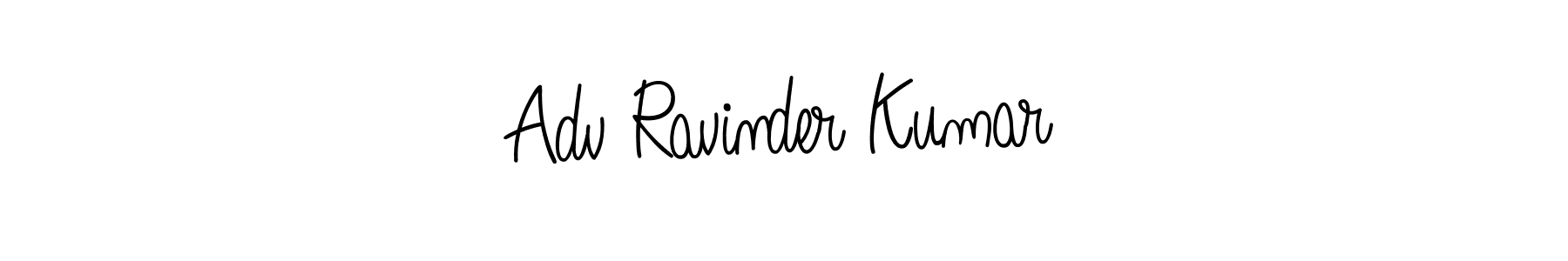 Make a beautiful signature design for name Adv Ravinder Kumar. With this signature (Angelique-Rose-font-FFP) style, you can create a handwritten signature for free. Adv Ravinder Kumar signature style 5 images and pictures png