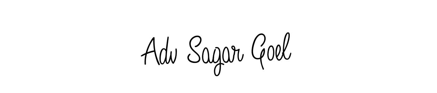 You should practise on your own different ways (Angelique-Rose-font-FFP) to write your name (Adv Sagar Goel) in signature. don't let someone else do it for you. Adv Sagar Goel signature style 5 images and pictures png