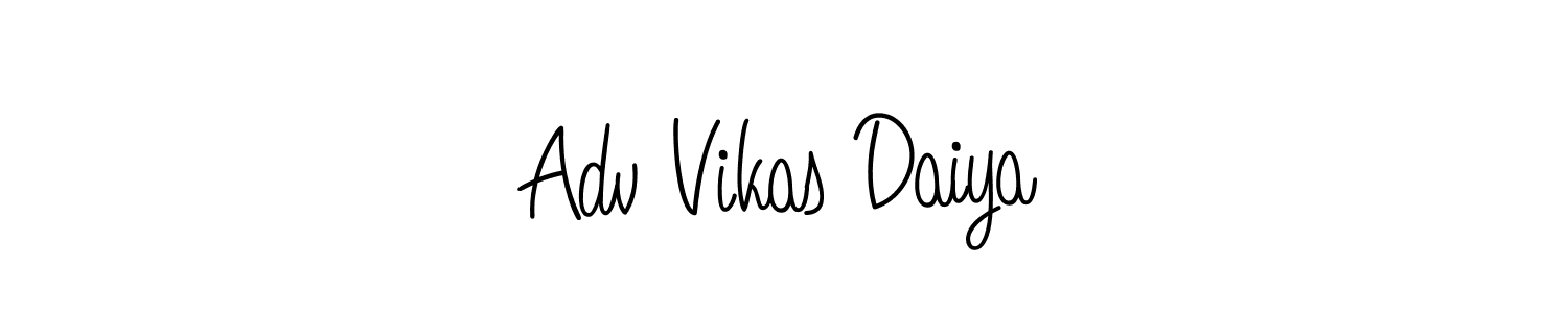 The best way (Angelique-Rose-font-FFP) to make a short signature is to pick only two or three words in your name. The name Adv Vikas Daiya include a total of six letters. For converting this name. Adv Vikas Daiya signature style 5 images and pictures png