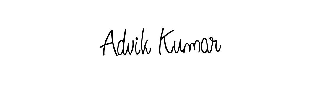 How to make Advik Kumar name signature. Use Angelique-Rose-font-FFP style for creating short signs online. This is the latest handwritten sign. Advik Kumar signature style 5 images and pictures png